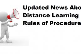 Distance Learning Rules of Procedures- Updated News