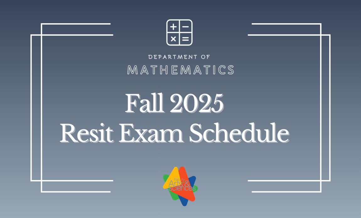 Fall 2025 Resit Exam Schedule for Mathematics Courses