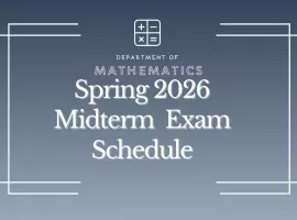 Mathematics Department: Spring 2026 Midterm Exam Schedule